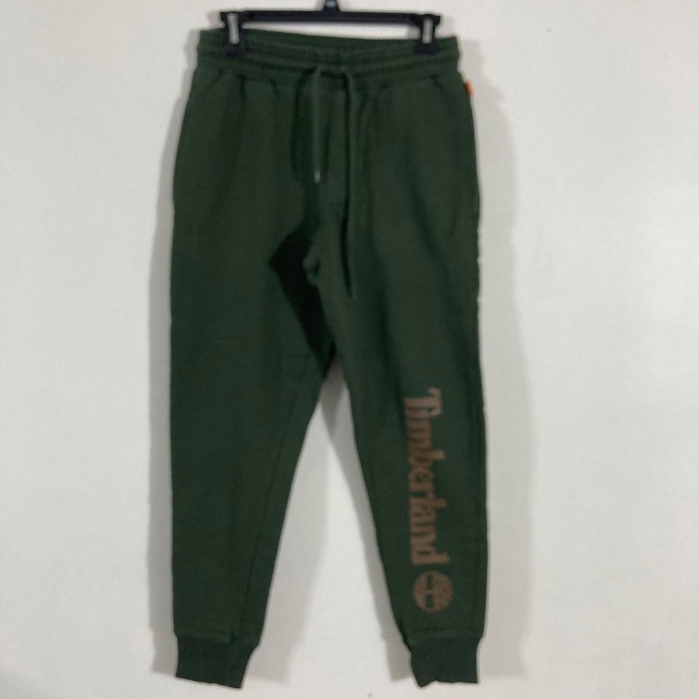 Timberland Joggers Mens Small Green  Logo Fleece Sweatpants PANTSTIMB